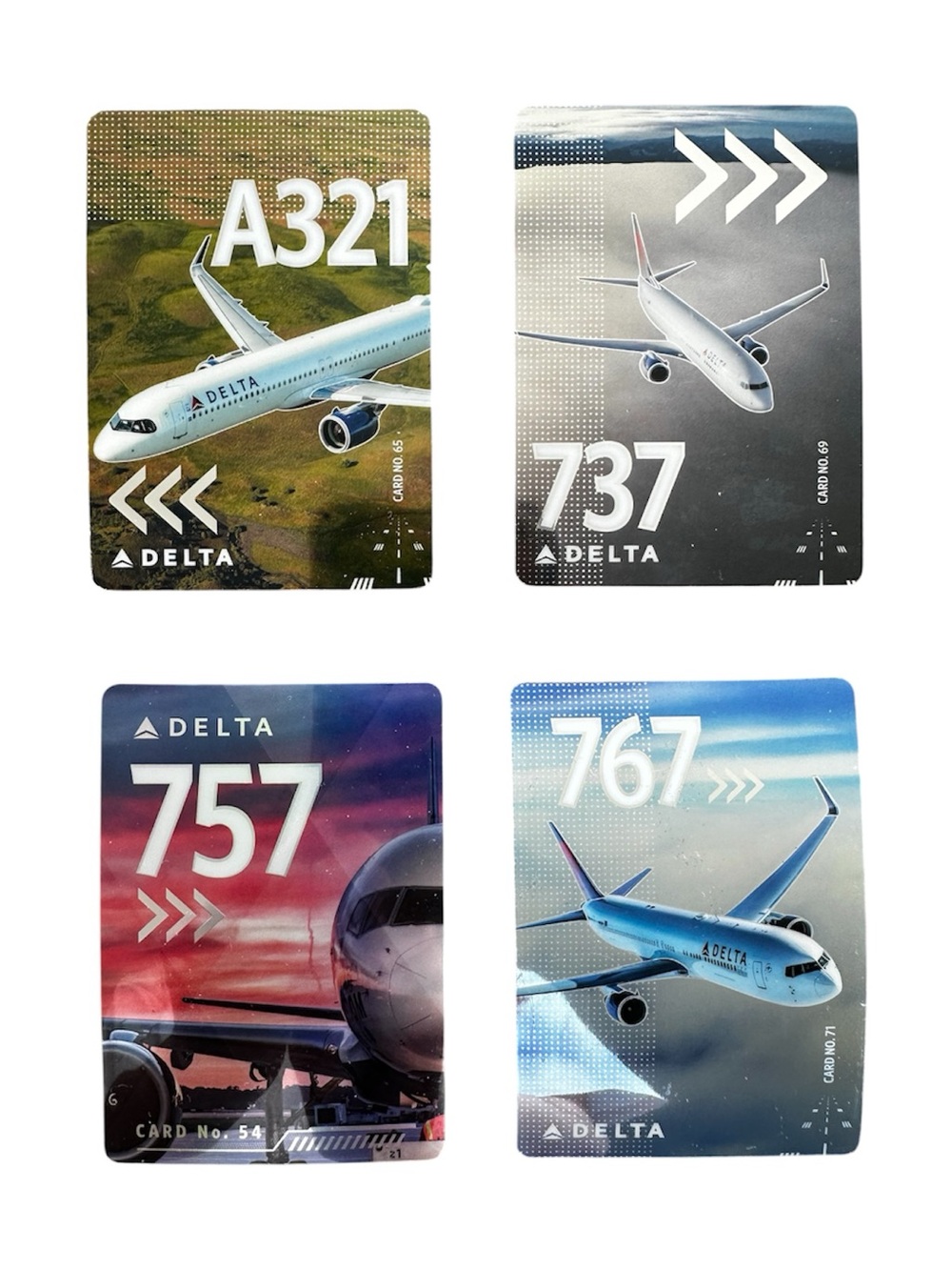 Delta Airlines Aviation Plane Trading Cards A321 737 757 767 No. 54 69 65 71